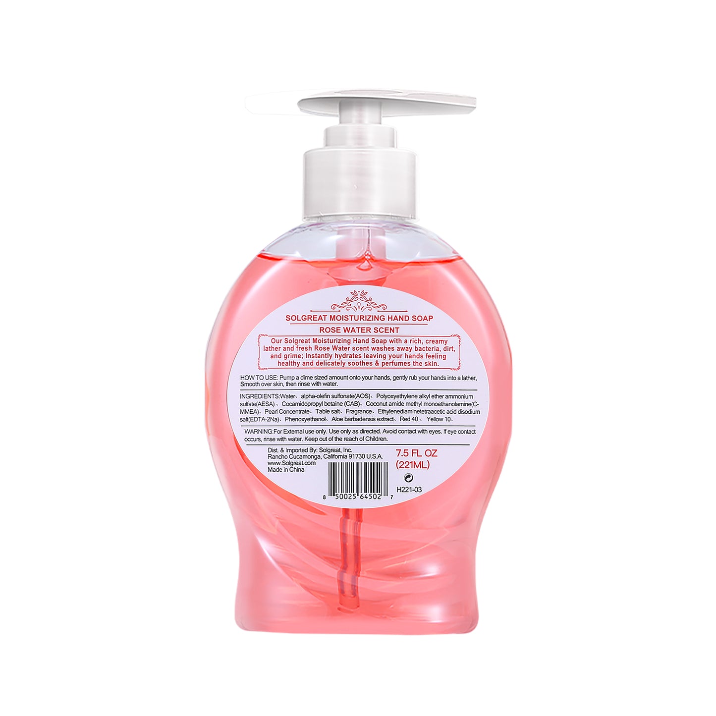 Solgreat MOISTURIZING HAND SOAP - ROSE WATER SCENT