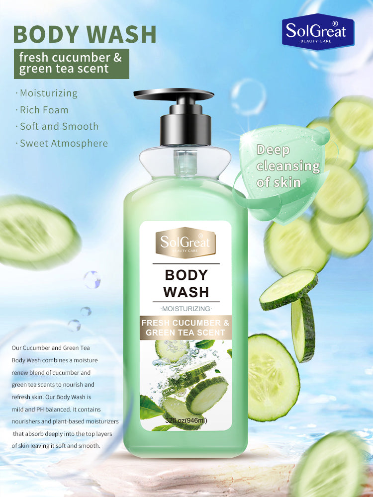 SUPER BODY WASH MOISTURIZING - FRESH CUCUMBER & GREEN TEA SCENT